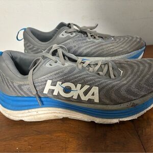MEN’S HOKA GAVIOTA 5 GREY/BLUE REGULAR ATHLETIC WALKING SHOES 12.5d